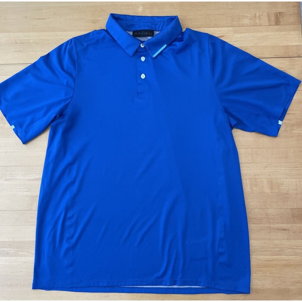 KJUS‎ Shelter Polo Mens XL Blue Short Sleeve Comfort Fit Golf